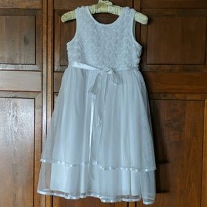 Special Occasion Flower and Organza Dress White